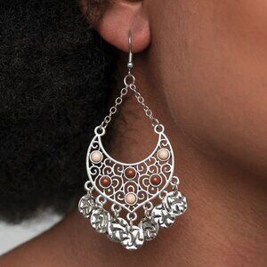 Paparazzi Jewelry Accessories - Musical Murals - Brown Earrings - Vintage